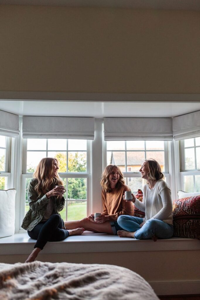 Stay at home moms having a fun friendly gathering.