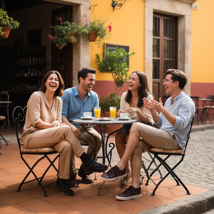 Guests enjoying conversation and laughter while hosting family and friends