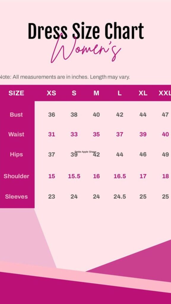 Size chart - A petite fashion guide