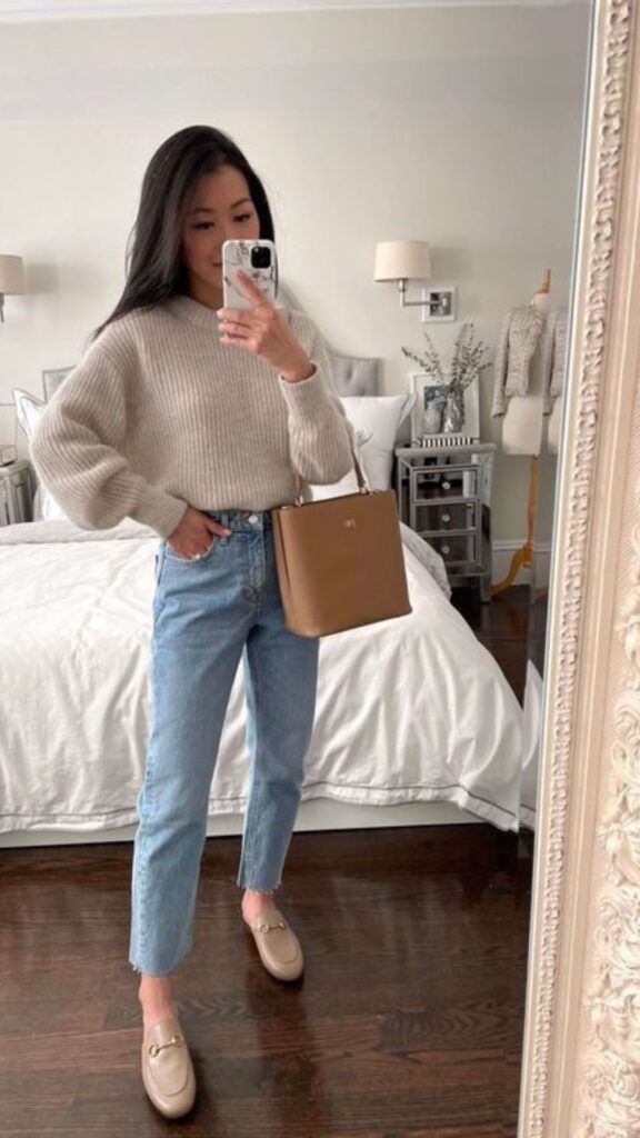 A petite fashion guide - a petite woman wearing a nude shoe