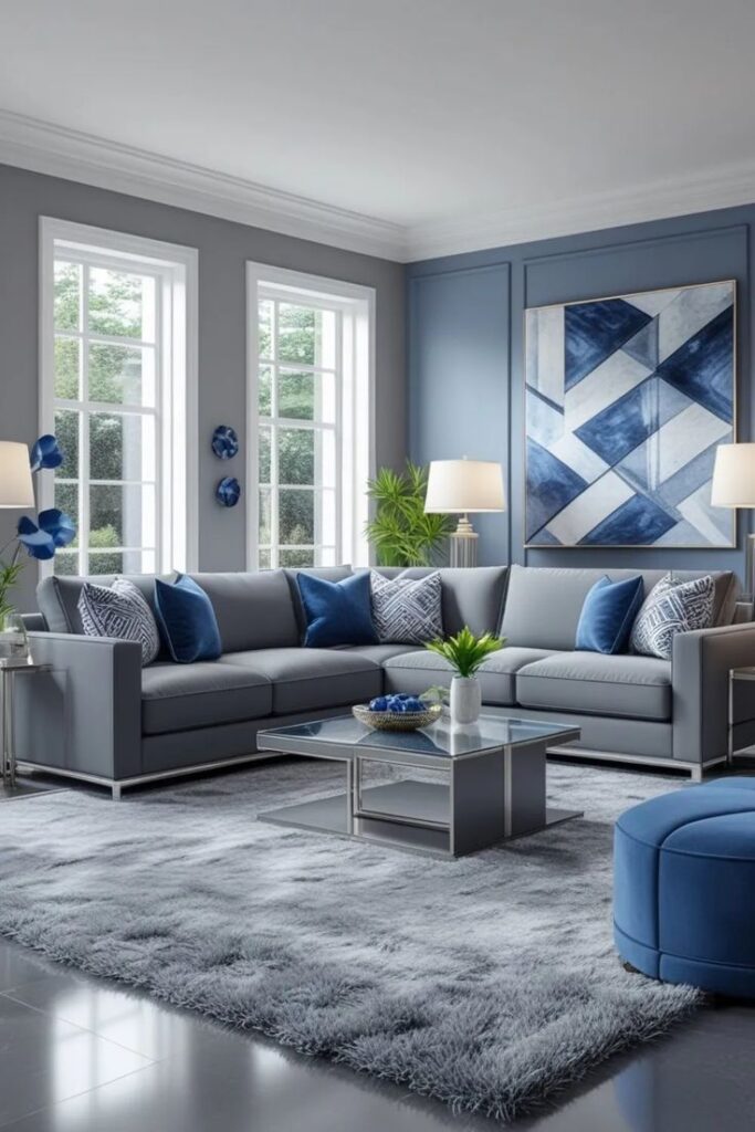 ash and blue colored Home Decor