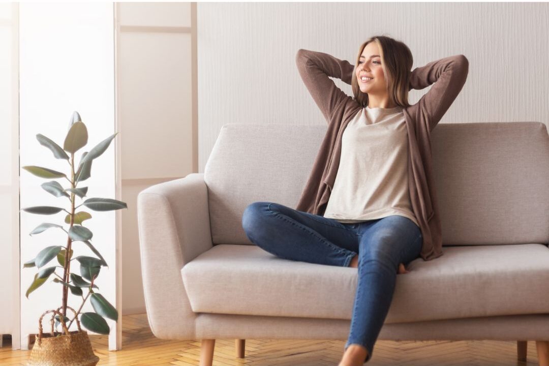 stay at home mom relaxing to protect her mental health and embrace the soft life