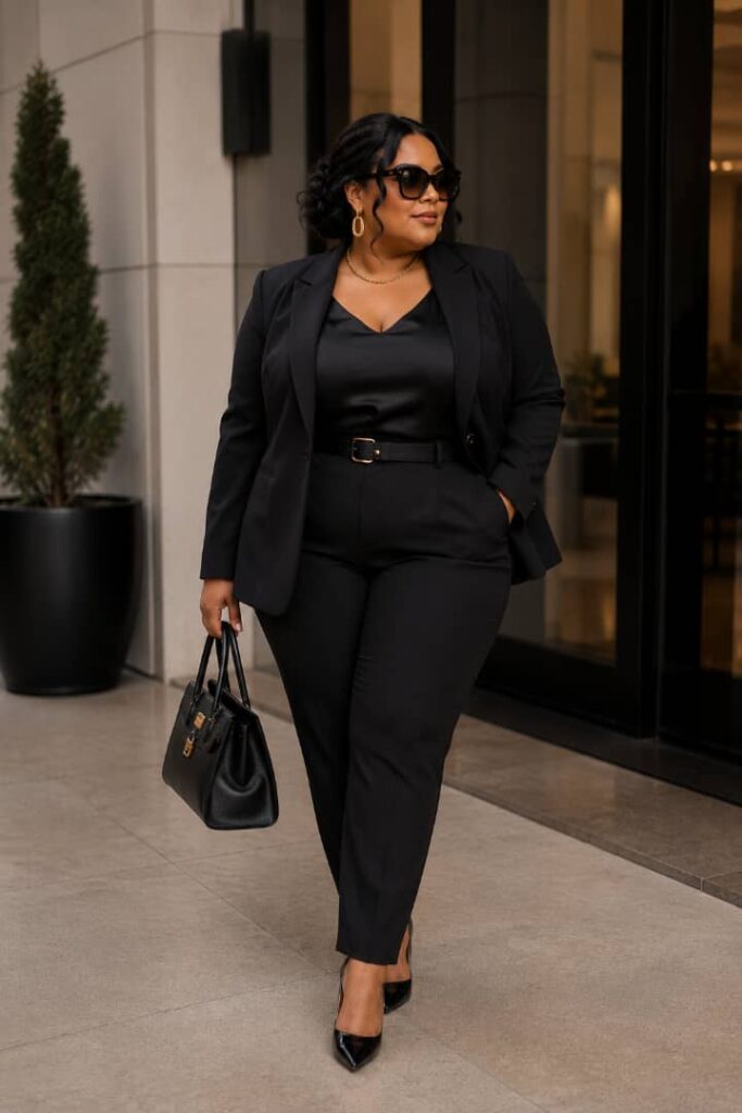 plus size cooperate work outfit idea