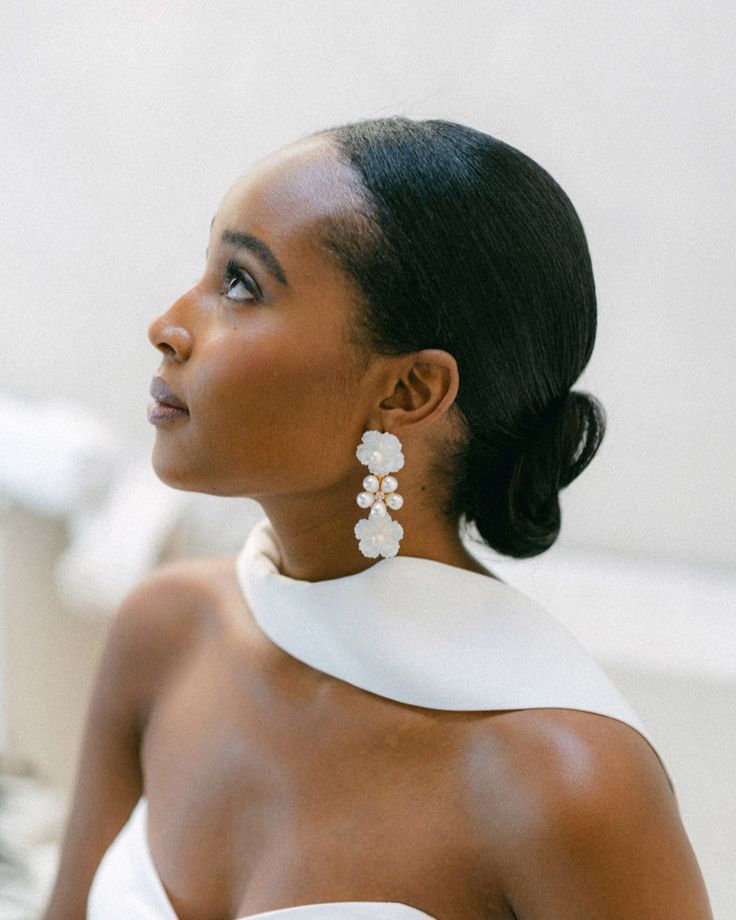 Statement Earrings with a Minimalist Gown