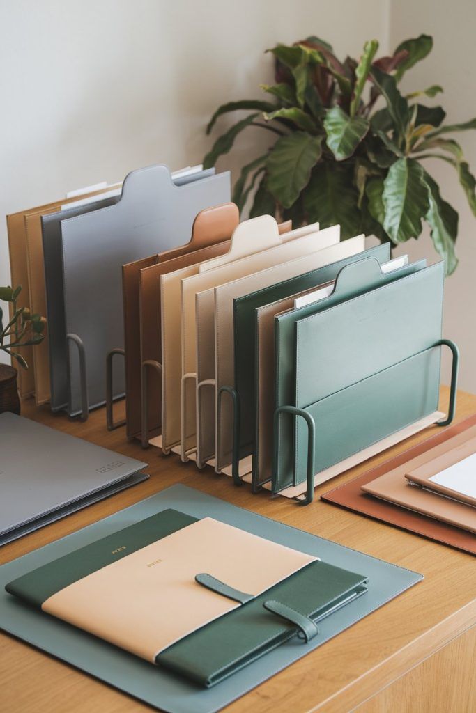 file holder with some files placed on the table