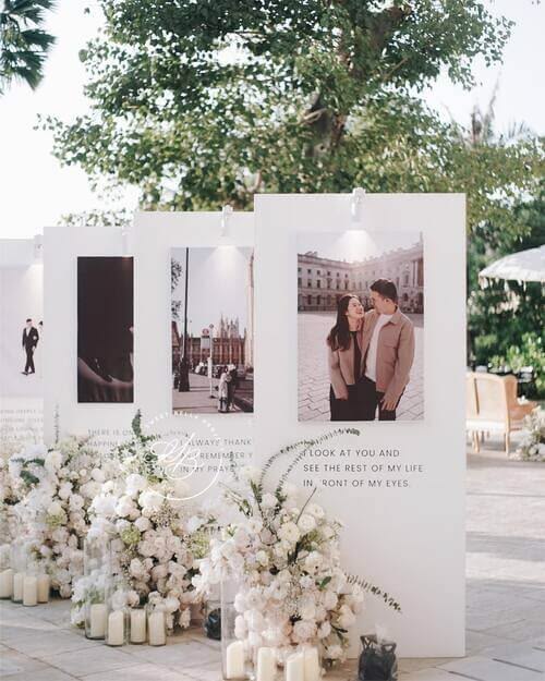 Elegant Photo Display at a wedding