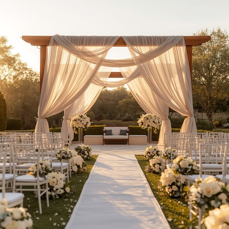 Flowing Fabric Ceremony Backdrop
