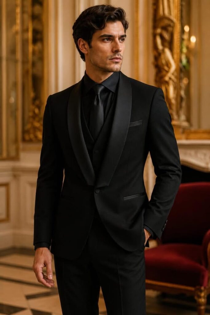 Monochrome Luxury Groom Style