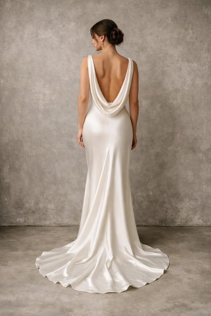 Low back slip Wedding Dress