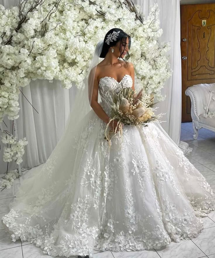 Romantic Lace Princess wedding Gown