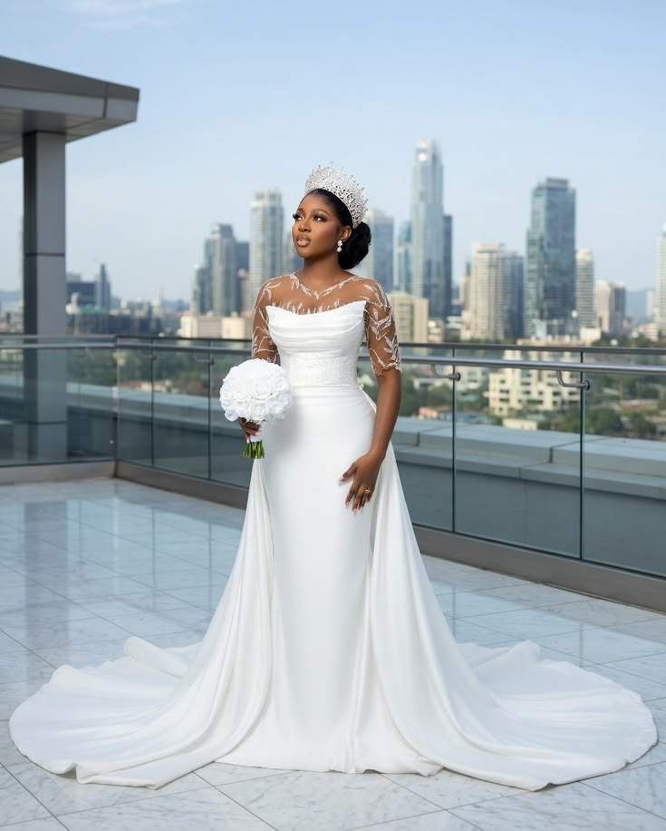 Sheath wedding gown