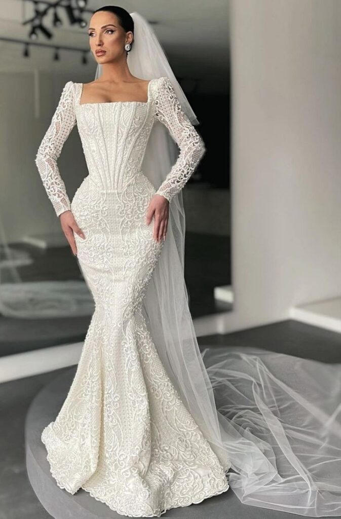 Long Sleeve Royal Inspired Bridal Look