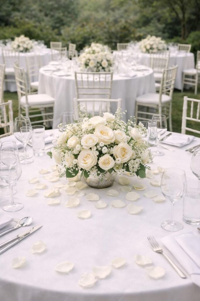 Ivory Wedding Petals Minimal wedding centerpieces