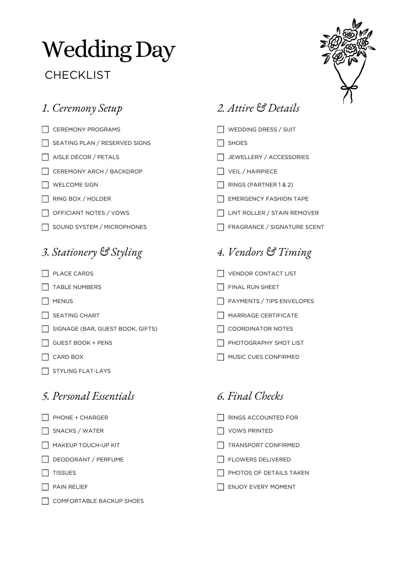 Wedding Planning Checklist