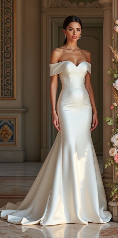 Timeless Satin Wedding Dress Bridal Gown for Elegant Brides 