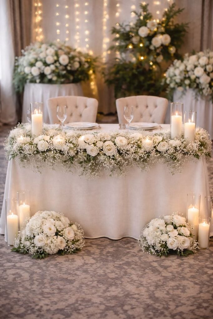 Sweetheart Table Floral Display