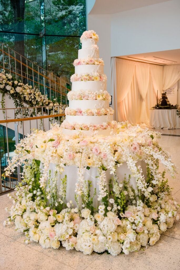 Lovely Statement Floral Bridal Cake Display