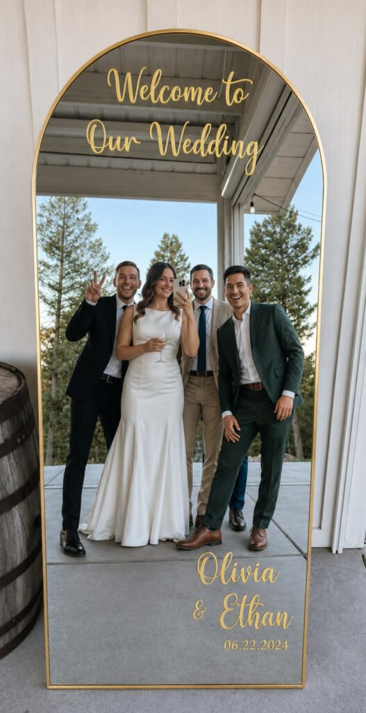 Personalized Mirror Decal for Wedding Reception