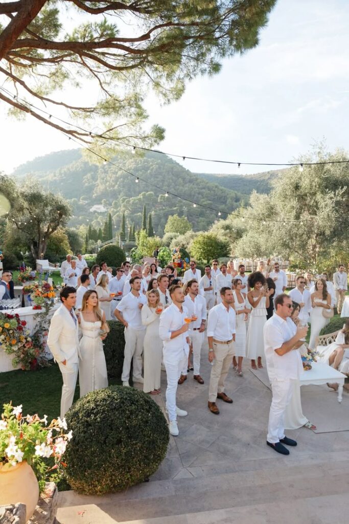 Guests at a wedding party
