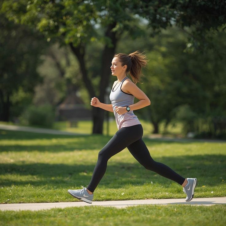 A woman jogging to keep fit