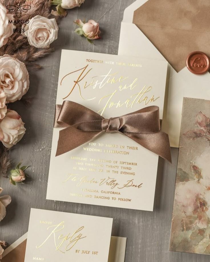 Luxury Wedding Invitations with Timeless Neutral Colors