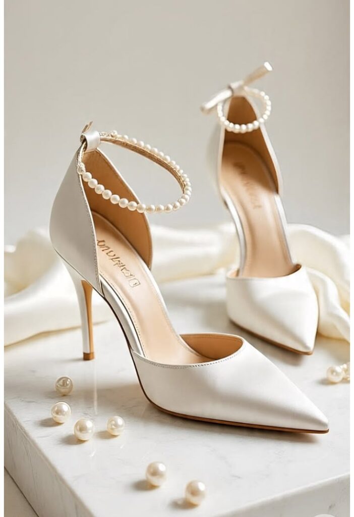 Bridal white shoes