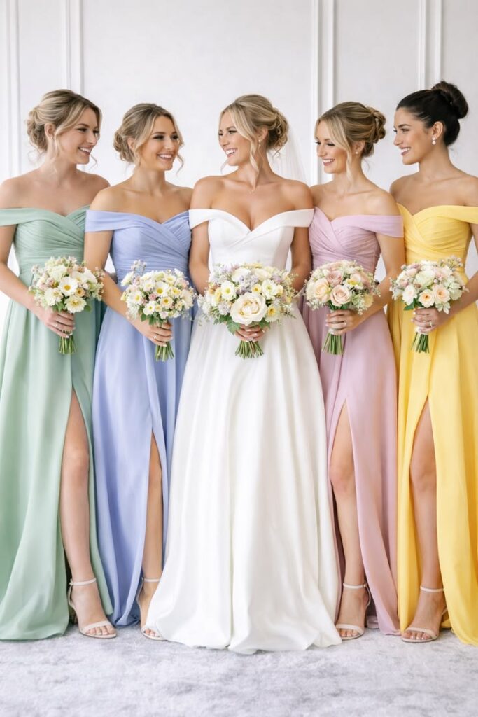 Soft Pastel Bridesmaid Dresses