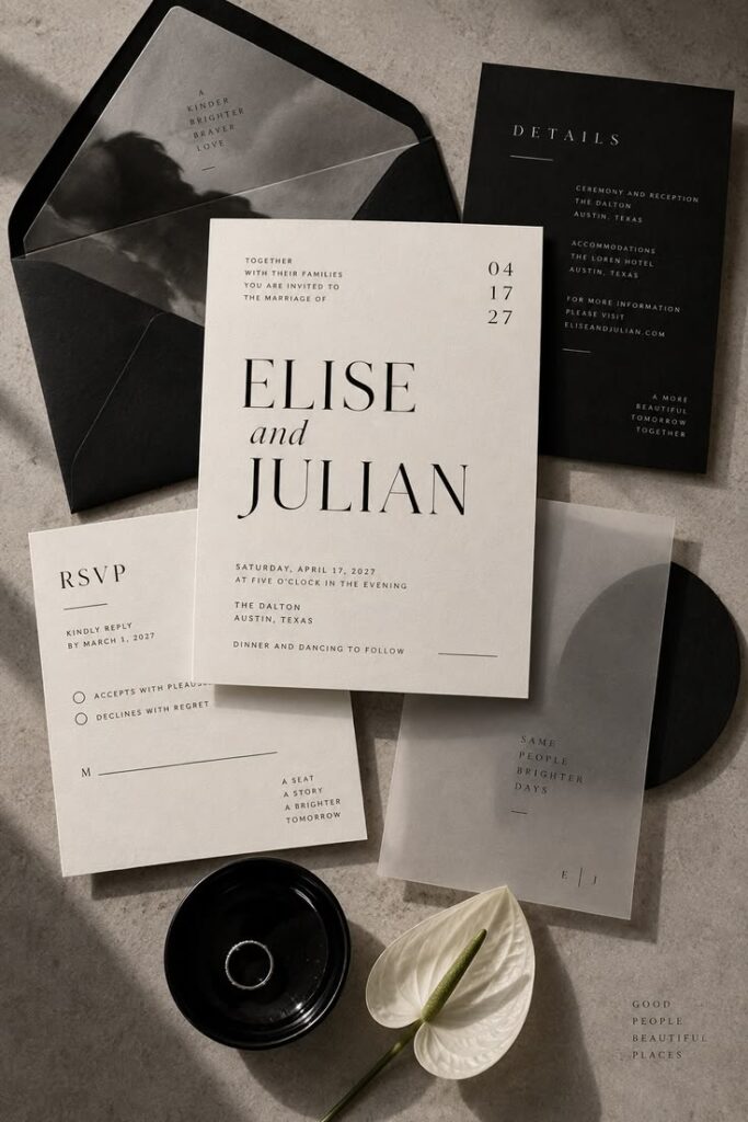 Black and White Invitations