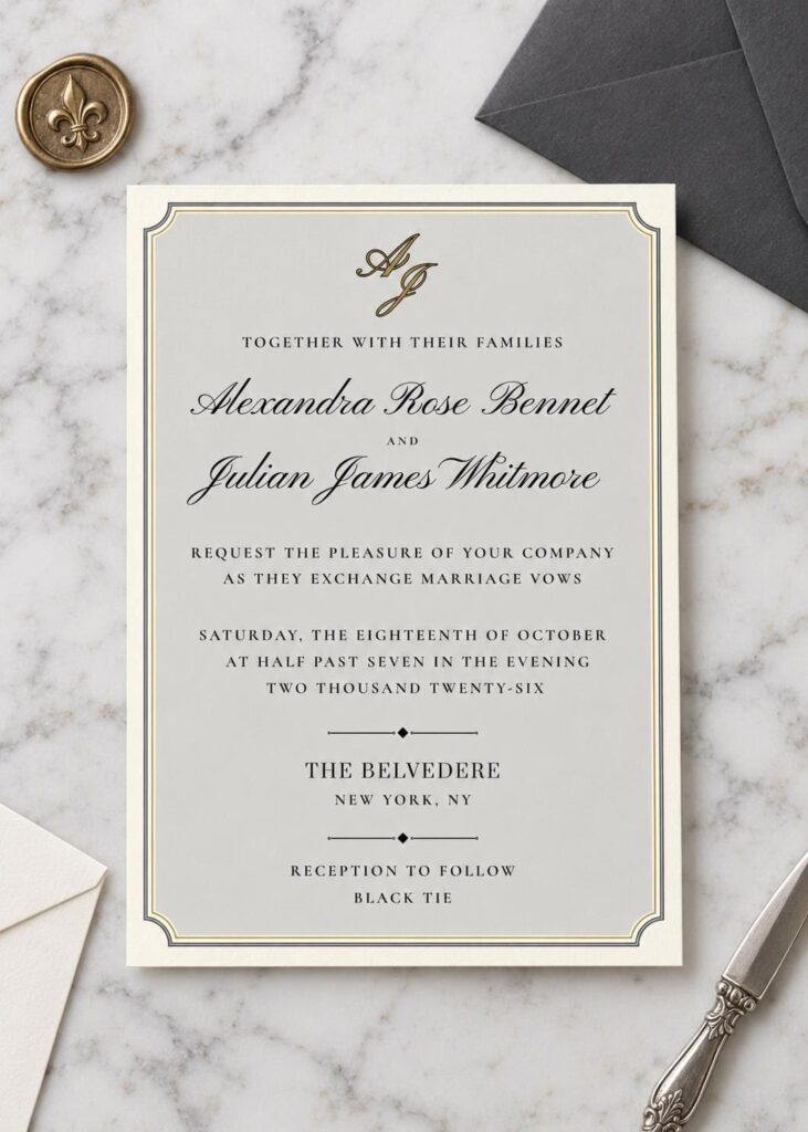 Classic Border Wedding Invitations