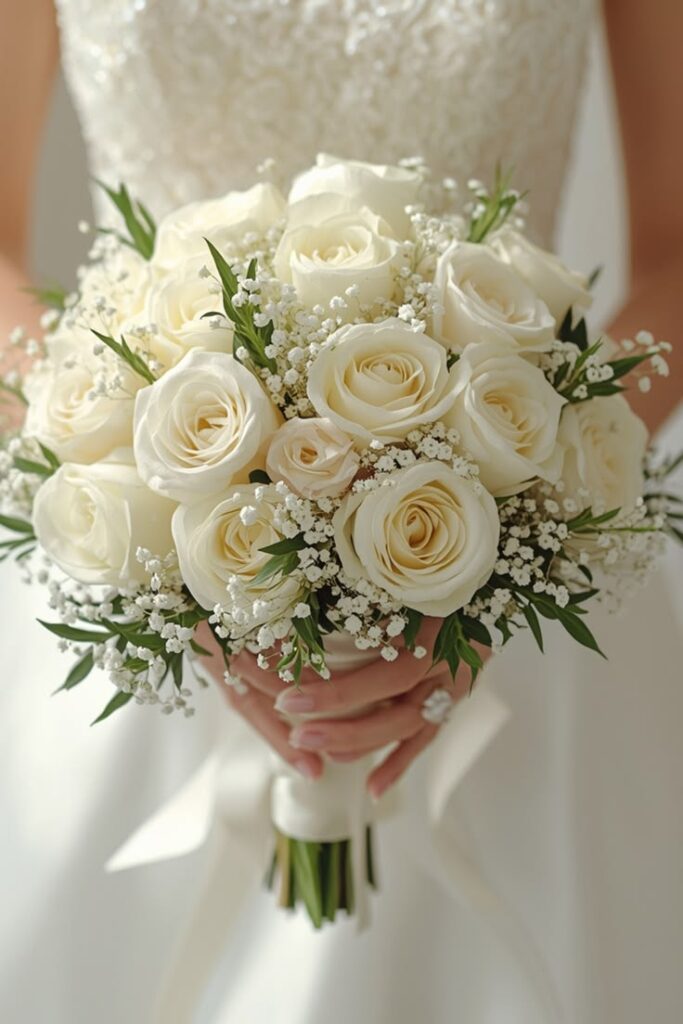 Classic White Rose Bouquet