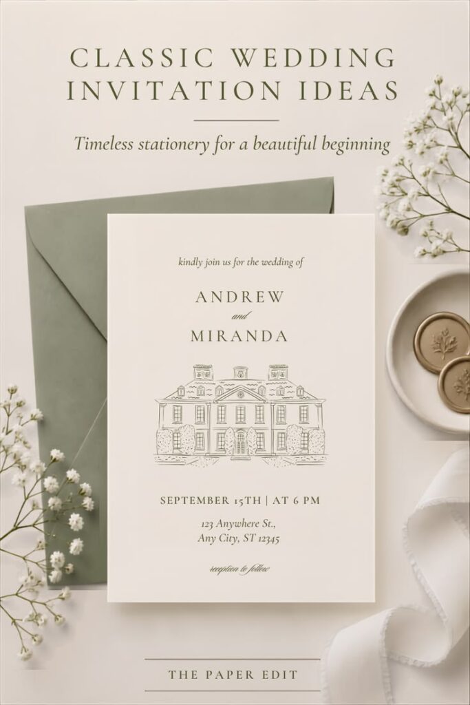 Classic White Wedding Invitations