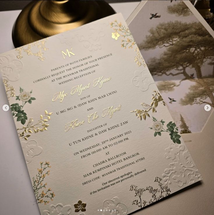 Gold Foil Wedding Invitations