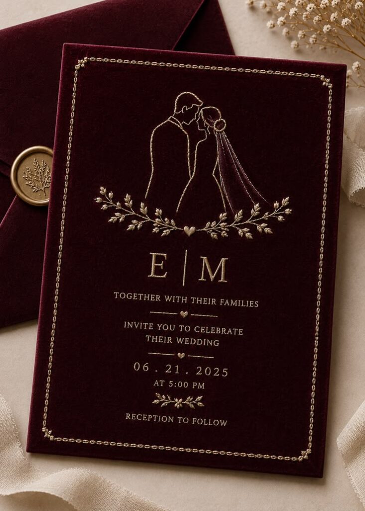 Luxury Velvet Wedding Invitations