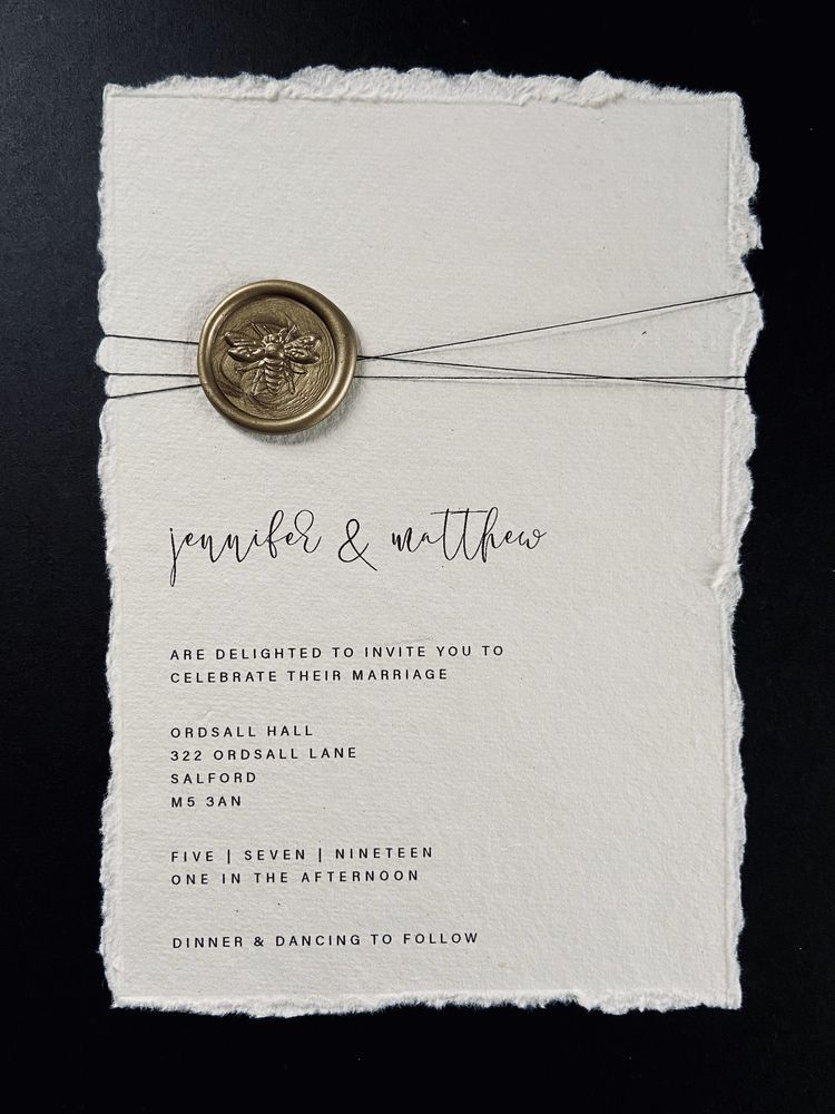 Minimalist Cotton Paper Invitations