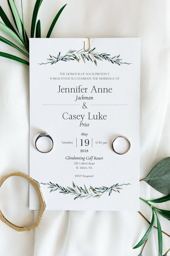 Minimalist Greenery Invitations