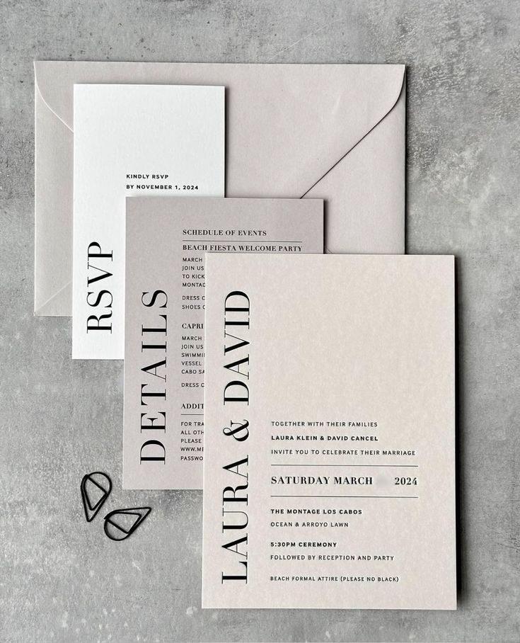 Minimalist Invitations With One Accent Color