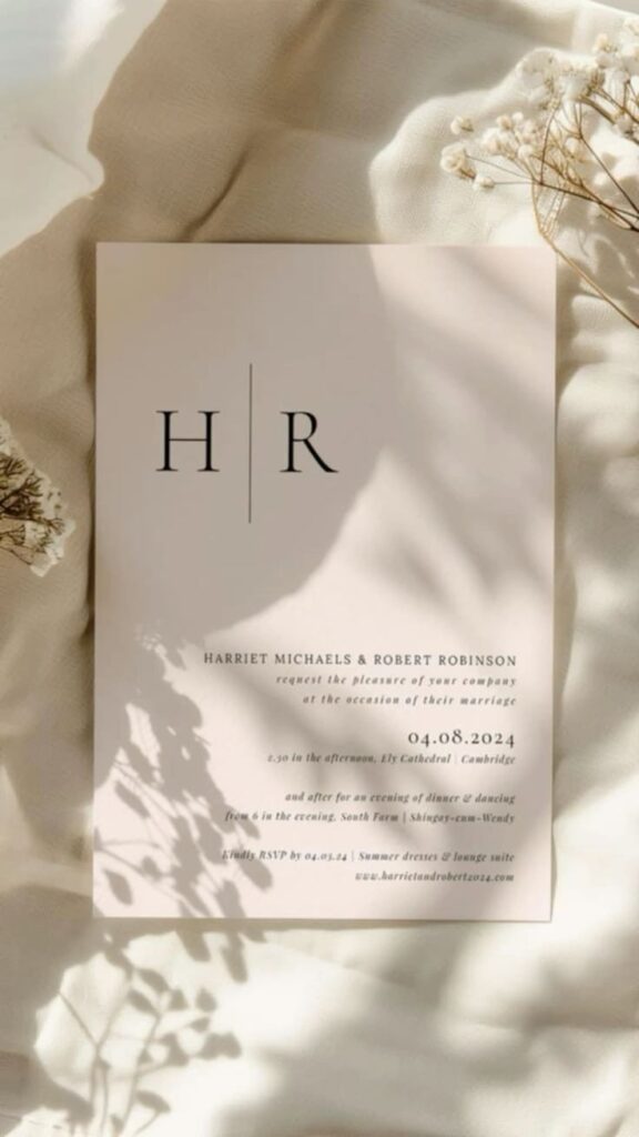 Minimalist Invitations With Serif Fonts