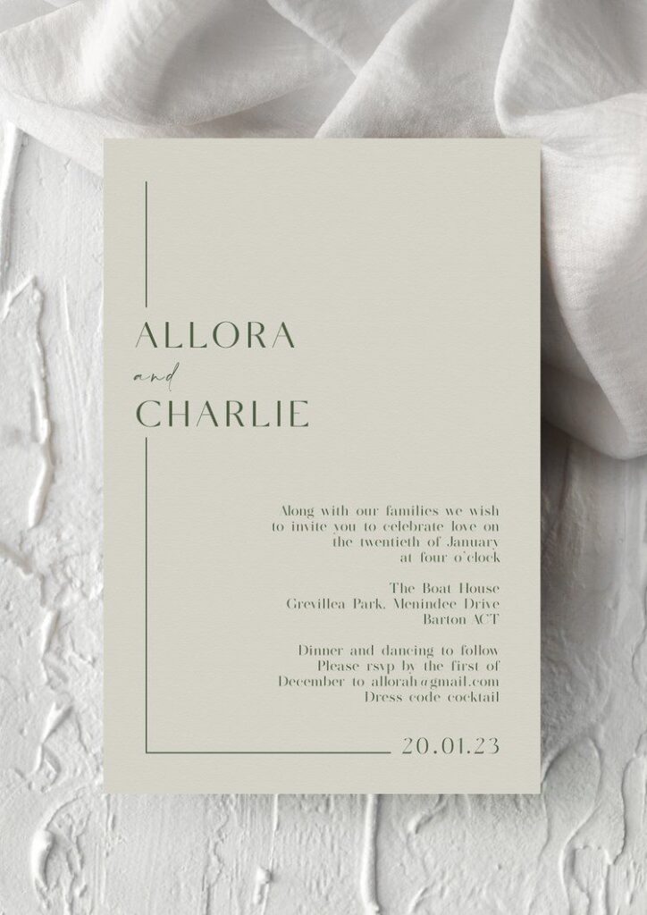Minimalist Invitations With Wide Spacing