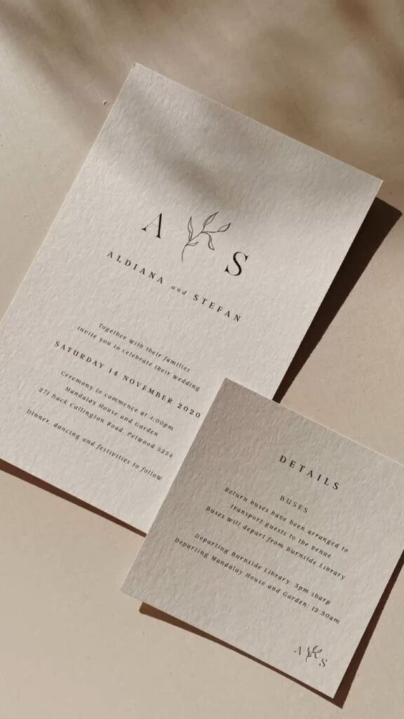 Minimalist Invitations With a Natural Paper Texture