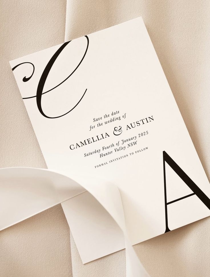 Minimalist Monogram Invitations
