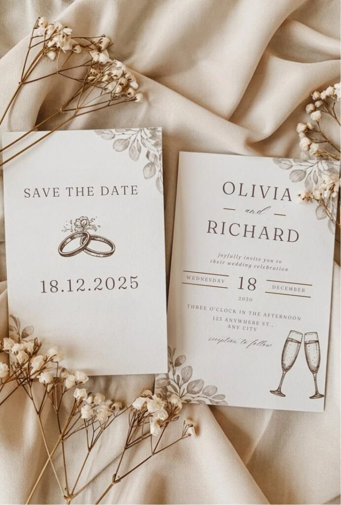 Modern Beige Invitations