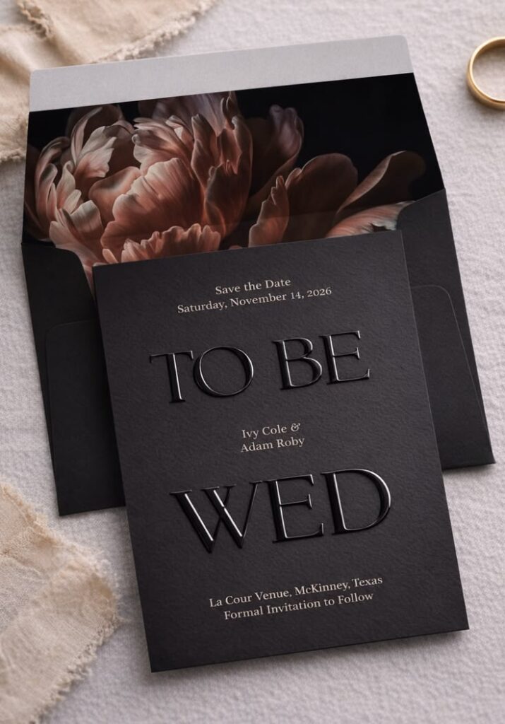 Modern Black Wedding Invitations