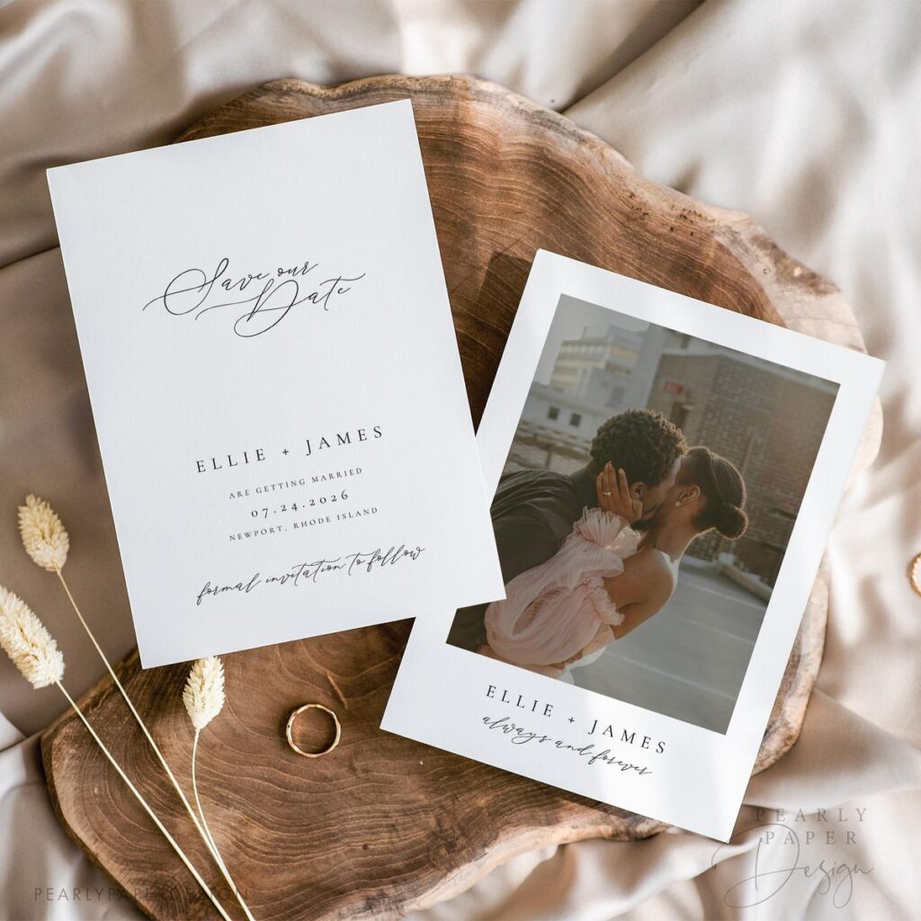 Romantic Script Wedding Invitations