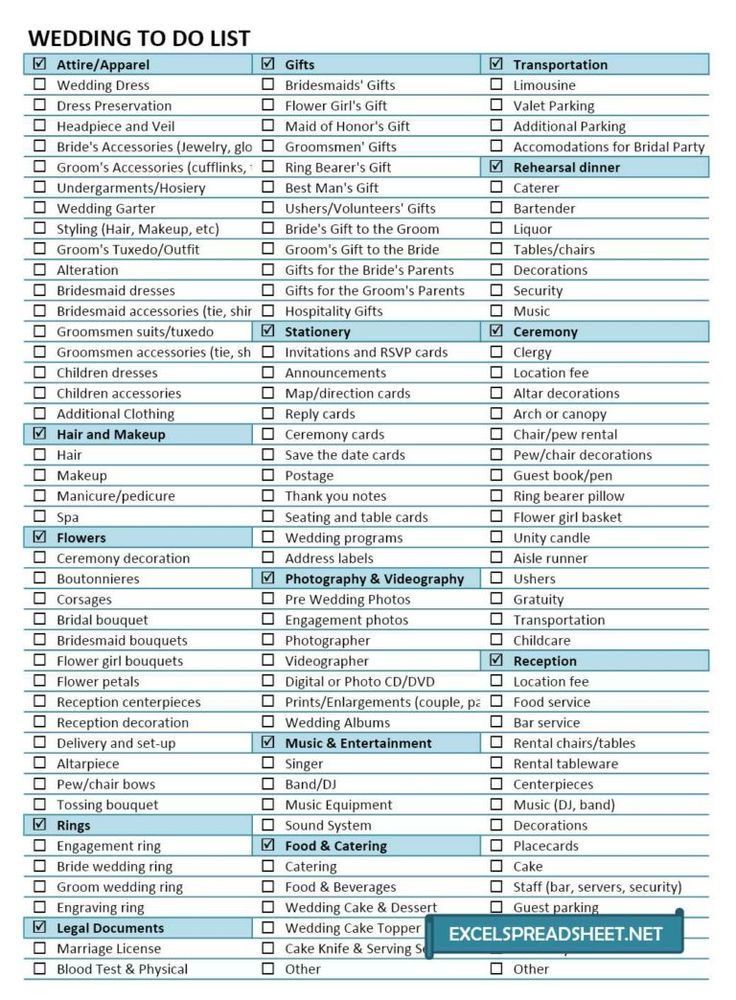 Wedding Checklist