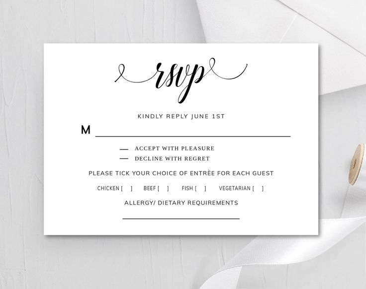 Wedding Invitation Wording With an RSVP Request