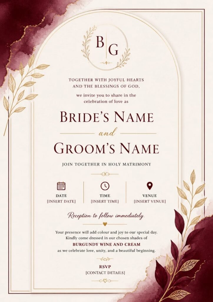 Wedding Invitation Wording for a Traditional Wedding