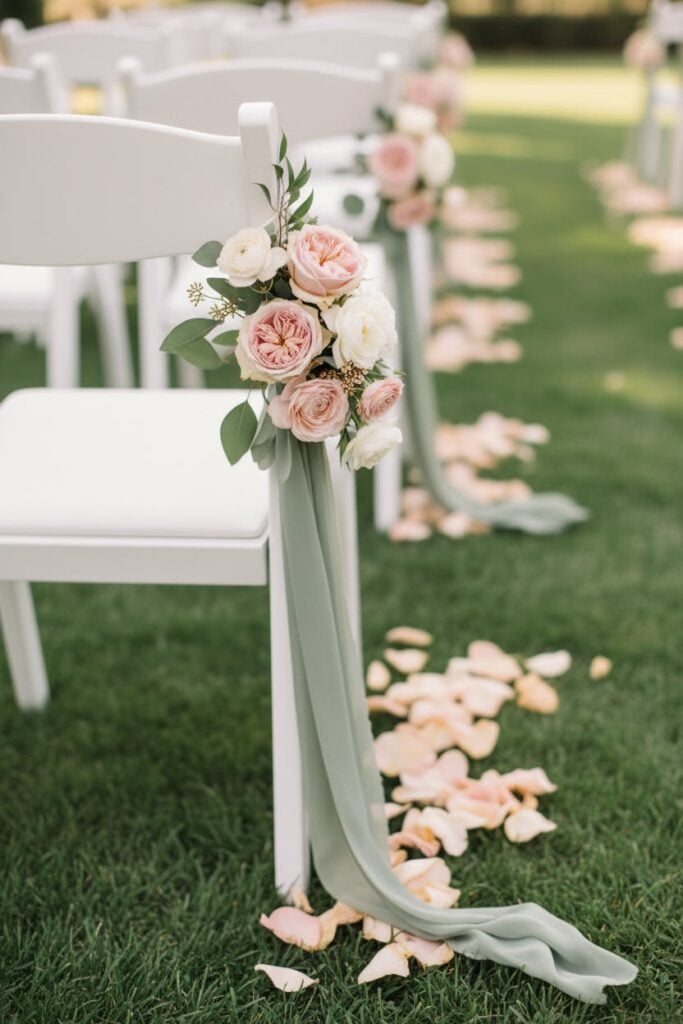 Add Flowers to the Ceremony Chairs