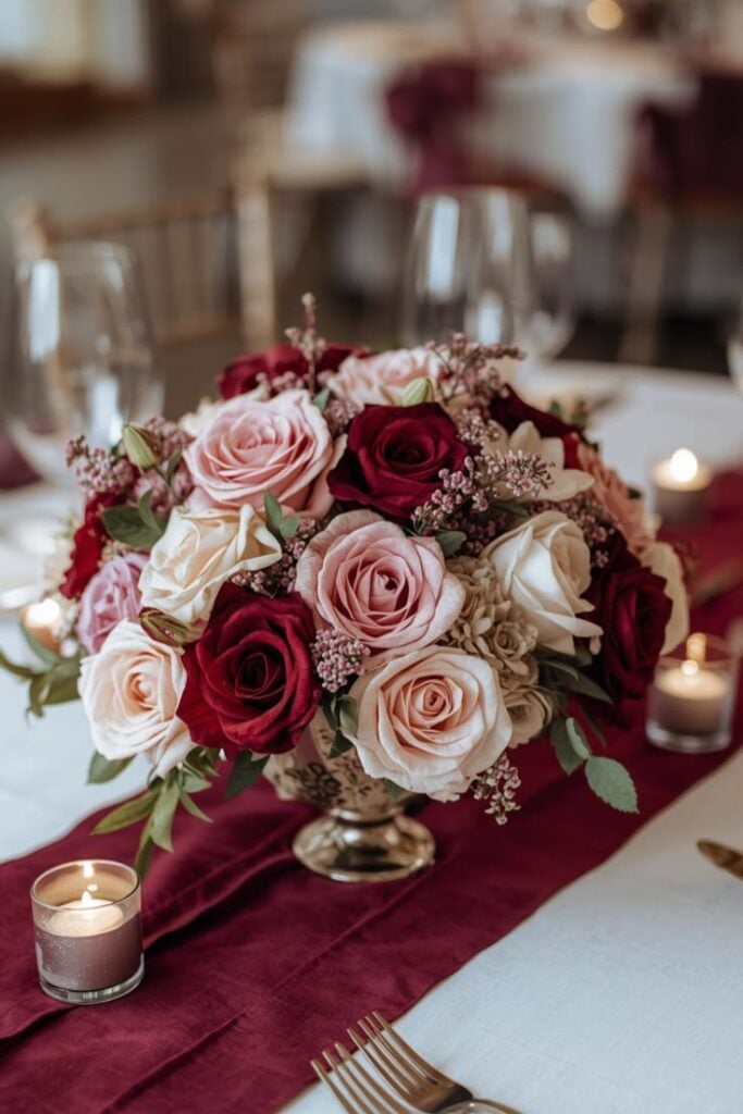 Burgundy and Blush Pink