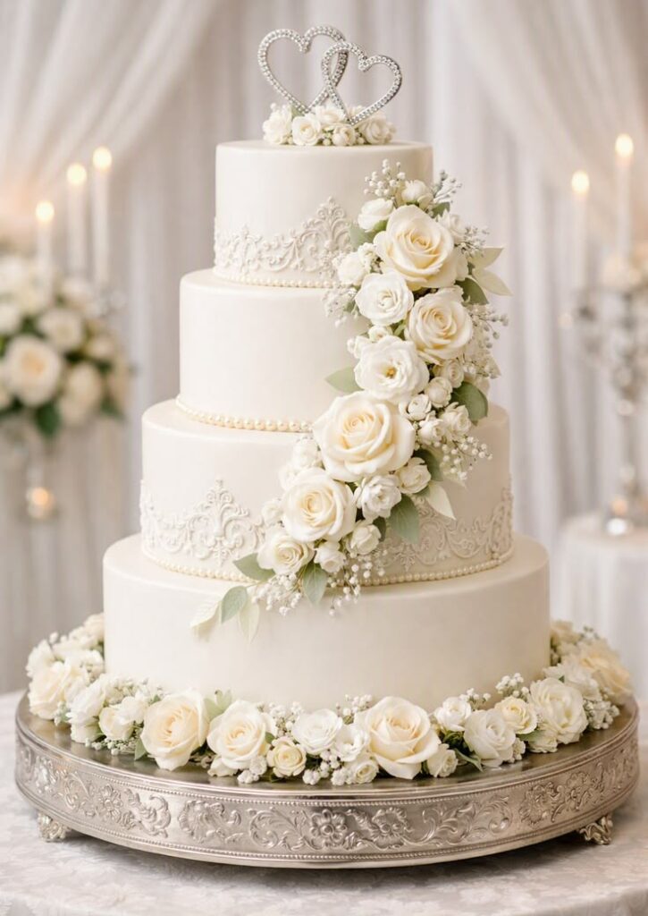 Classic White Wedding Cakes