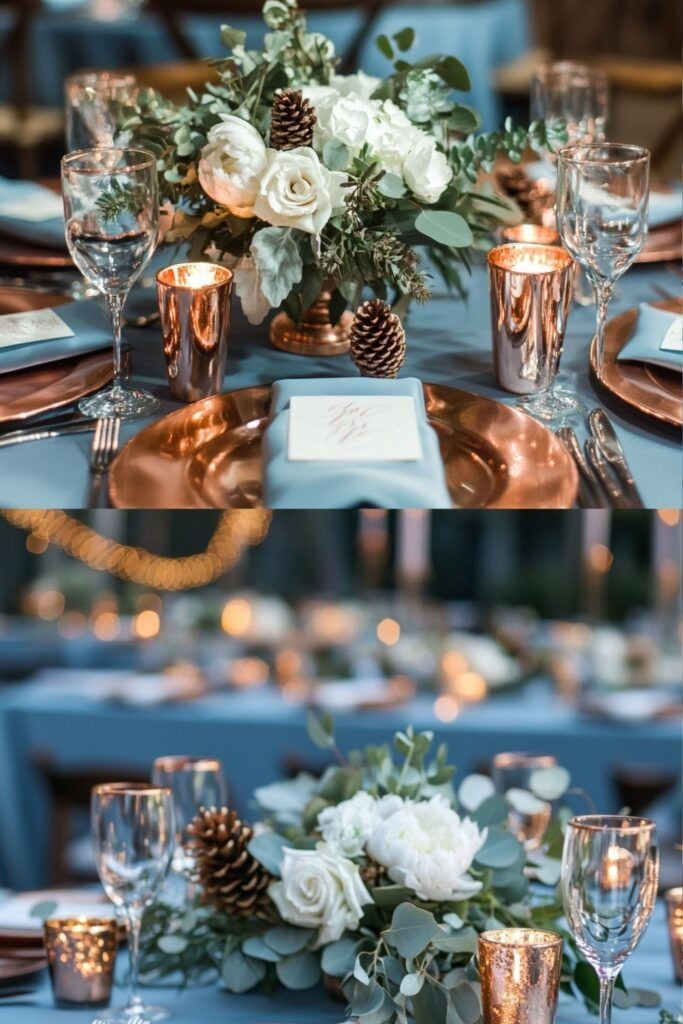 Copper and Dusty Blue